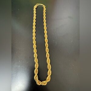 Vintage Napier PAT PEND Chunky Gold Tone Rope Necklace 22” Estate